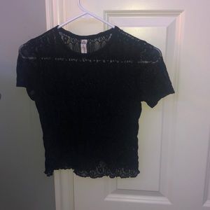 Sheer Lace short sleeve shirt